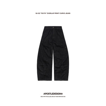 Apostle - 25AW BJ-02 "FAITH" Overlap Print Curve Jeans