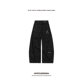 Apostle - 25AW BJ-02 "FAITH" Overlap Print Curve Jeans