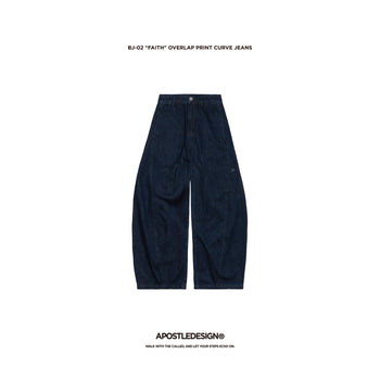 Apostle - 25AW BJ-02 "FAITH" Overlap Print Curve Jeans