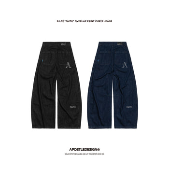 Apostle - 25AW BJ-02 "FAITH" Overlap Print Curve Jeans