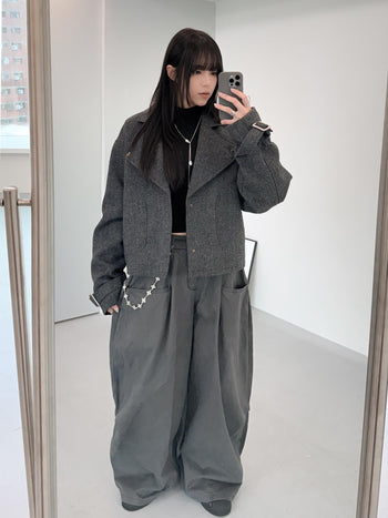 J-L91 復古加厚羊毛短款西裝外套(MODEL 推薦🌟)