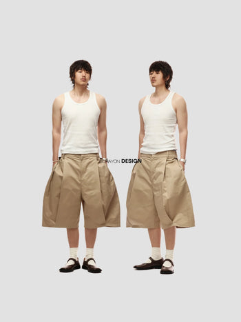 6CRAYON 2.0 – Double Pleated & Loose Fit with Coating (卡其色) P-C161