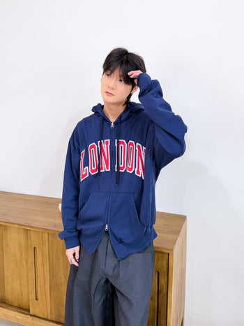J-L86 寬鬆貼布繡倫敦連帽外套