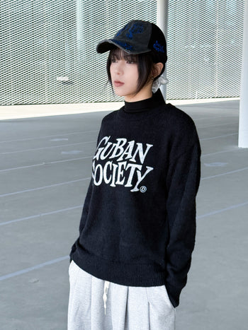 T-S158 大LOGO 馬海毛針織毛衣