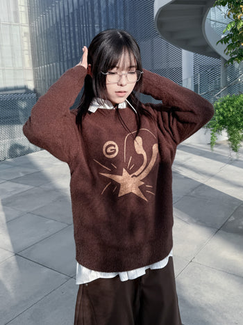 【GUBAN】T-S159 跌落星星馬海毛針織毛衣