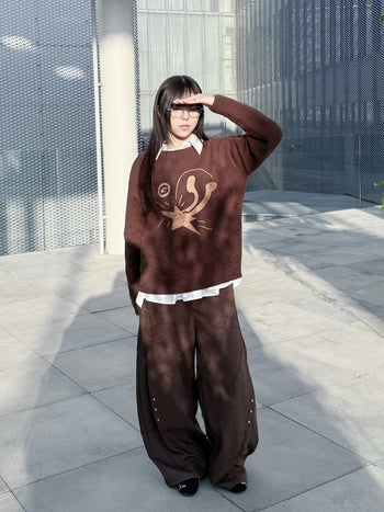 【GUBAN】T-S159 跌落星星馬海毛針織毛衣