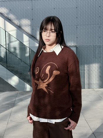 【GUBAN】T-S159 跌落星星馬海毛針織毛衣