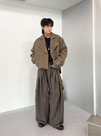 J-L91 復古加厚羊毛短款西裝外套(MODEL 推薦🌟)
