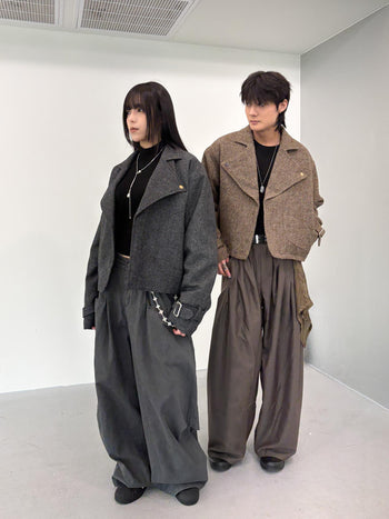 J-L91 復古加厚羊毛短款西裝外套(MODEL 推薦🌟)