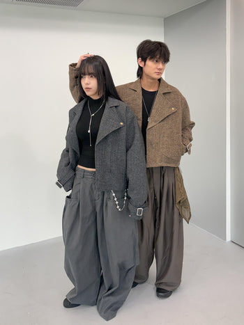 J-L91 復古加厚羊毛短款西裝外套(MODEL 推薦🌟)