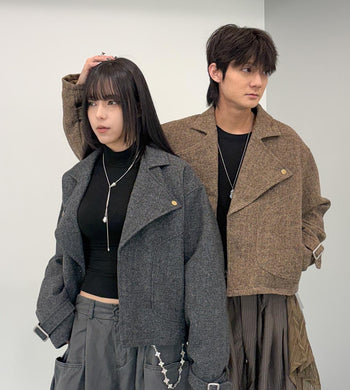 J-L91 復古加厚羊毛短款西裝外套(MODEL 推薦🌟)