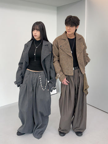 J-L91 復古加厚羊毛短款西裝外套(MODEL 推薦🌟)