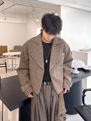 J-L91 復古加厚羊毛短款西裝外套(MODEL 推薦🌟)