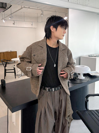 J-L91 復古加厚羊毛短款西裝外套(MODEL 推薦🌟)