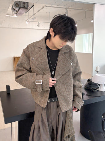 J-L91 復古加厚羊毛短款西裝外套(MODEL 推薦🌟)