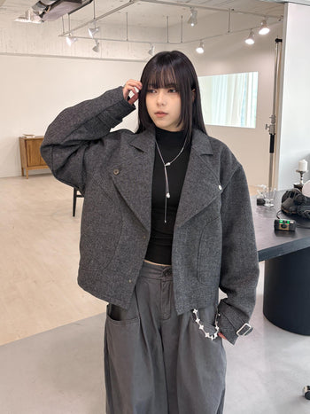J-L91 復古加厚羊毛短款西裝外套(MODEL 推薦🌟)