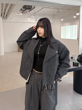 J-L91 復古加厚羊毛短款西裝外套(MODEL 推薦🌟)