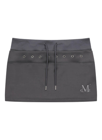 MUCENT - EYELET BANDING MINI SKIRT 打孔鏤空迷你裙 P-M221