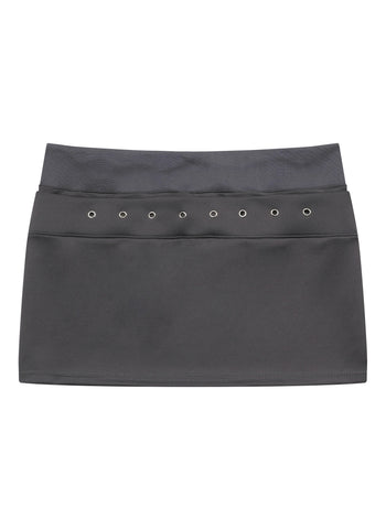 MUCENT - EYELET BANDING MINI SKIRT 打孔鏤空迷你裙 P-M221