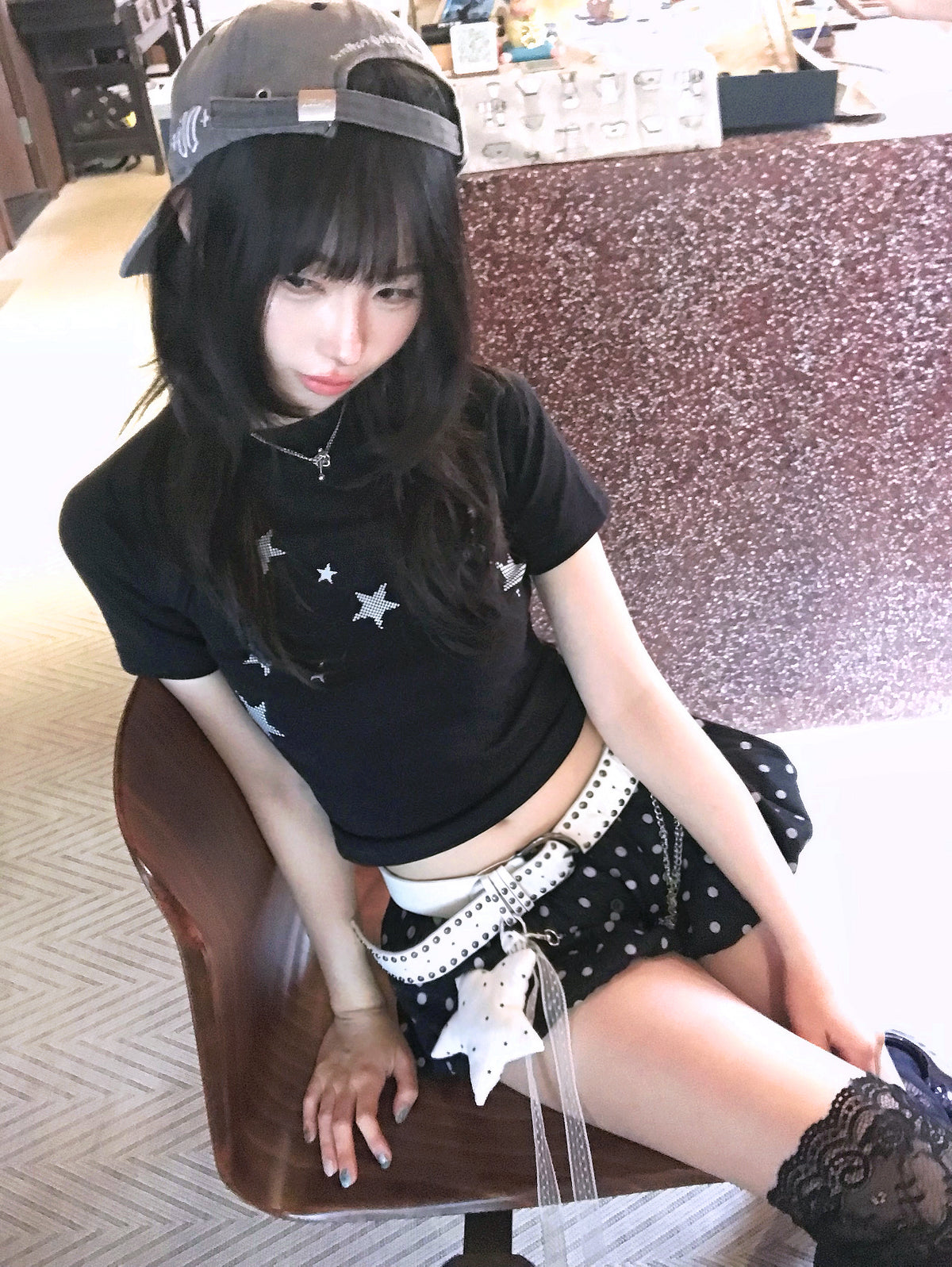 “MADE 𝗚𝘂𝗯𝗮𝗻 " T-W13 滿天星 星星 街舞 正肩 短板 彈性 短袖
