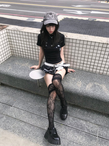 “MADE 𝗚𝘂𝗯𝗮𝗻 " T-W13 滿天星 星星 街舞 正肩 短板 彈性 短袖