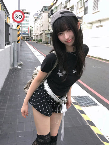 “MADE 𝗚𝘂𝗯𝗮𝗻 " T-W13 滿天星 星星 街舞 正肩 短板 彈性 短袖