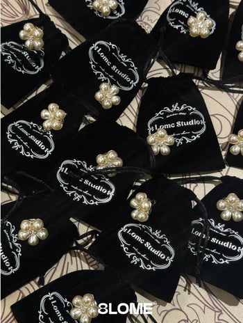 8LOME 平頂復古老錢珍珠刺繡彎簷棒球帽