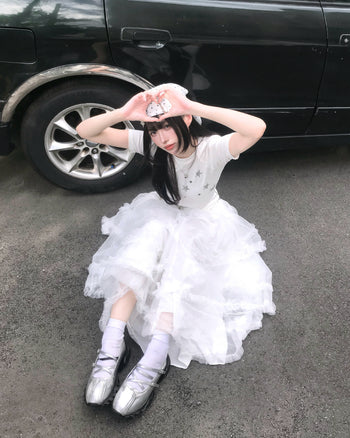 “MADE 𝗚𝘂𝗯𝗮𝗻 " 滿天星 星星 街舞 正肩 短板 彈性 短袖