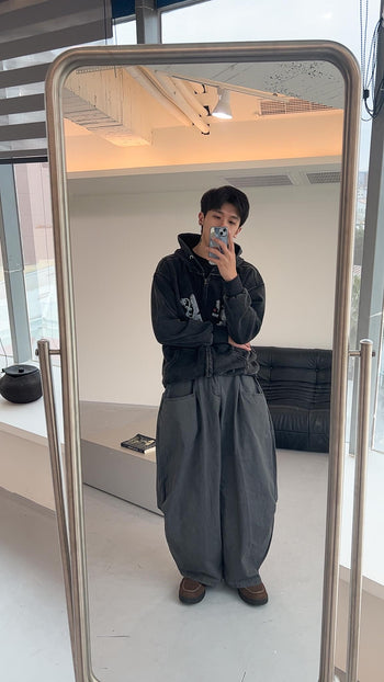 J-G82 寬鬆水洗小眾老虎連帽外套