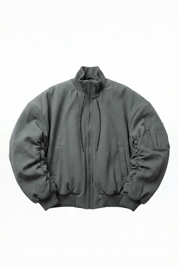 冬季 飛行員夾克 重磅 皺摺 棉服 外套