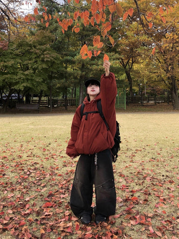 【GUBAN】 正韓寬鬆雙拉鍊保暖外套