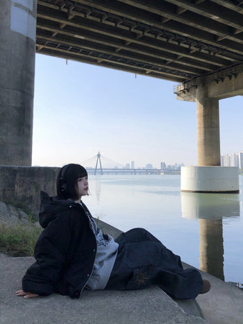 【GUBAN】 正韓寬鬆雙拉鍊保暖外套