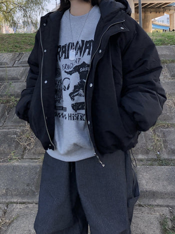 【GUBAN】 正韓寬鬆雙拉鍊保暖外套