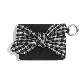 TCM - check cotton wallet (black) AC-P197