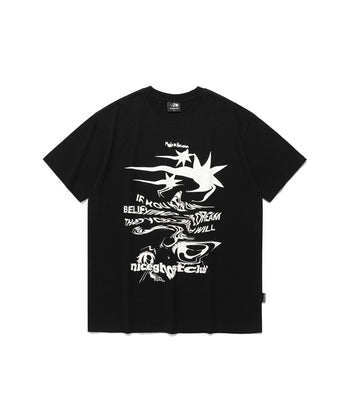 NICEGHOSTCLUB - TORNADO LOGO  PIGMENT TEE [黑色] T-N1020
