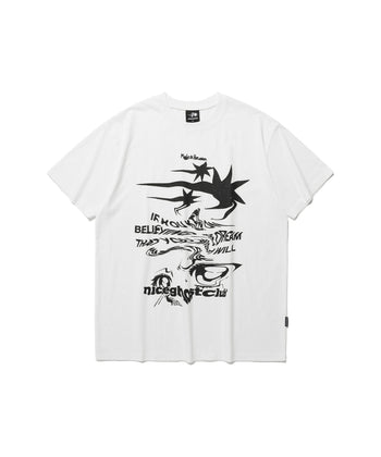 NICEGHOSTCLUB - TORNADO LOGO  PIGMENT TEE [白色] T-N1020