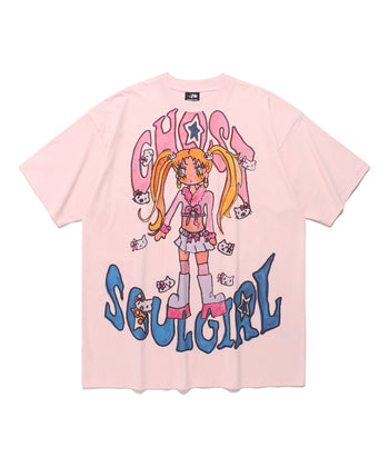 Niceghostclub -  x soulpusssy cat ghostsoulgirl gyaru big big tee (粉色) T-N198