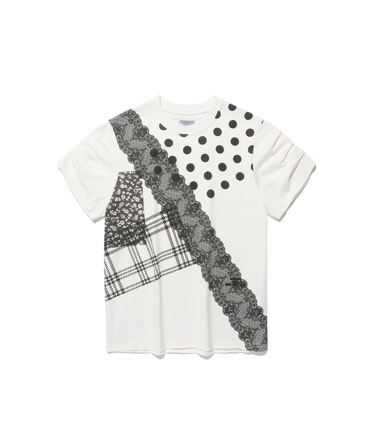 NICEGHOSTCLUB - ffats mix pattern tee [白色] T-N1038