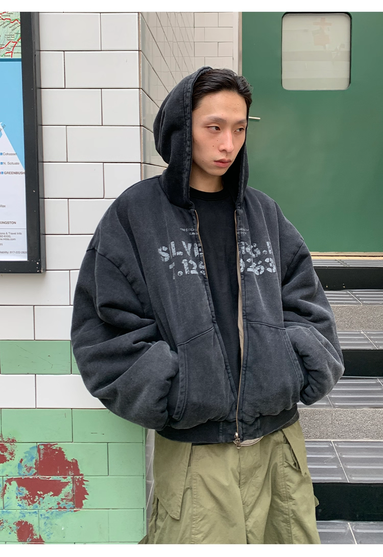 POH J-P96 雙面重磅水洗連帽外套