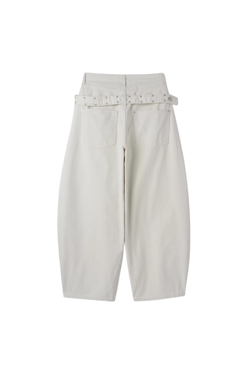 鉚釘吊帶燈籠寬鬆長褲