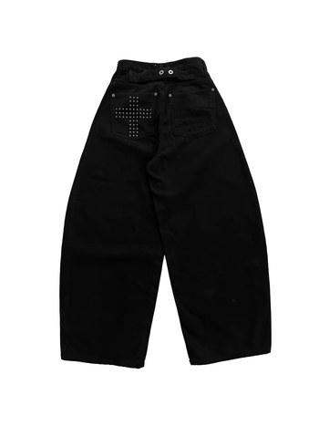 羊毛十字鉚釘氣球闊腿長褲