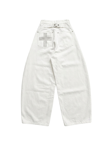 羊毛十字鉚釘氣球闊腿長褲