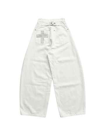 羊毛十字鉚釘氣球闊腿長褲