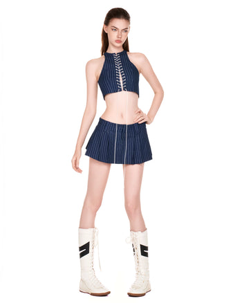 PUSH PUSH - PUSHIE STRIPED MINI SKIRT 條紋短裙 (藍色) P-P164