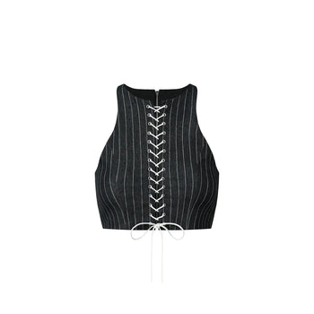 PUSH PUSH - PUSHIE STRIPED CORSET 條紋緊身馬甲 (黑色) T-P1015