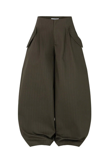 IUE STUDIO- P-U151 MATCHA CROISSANT  BAGGY PANTS