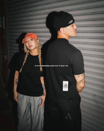 APOSTLE - 26SS SF-01 Embroidered Logo Slim Fit Boxy TEE