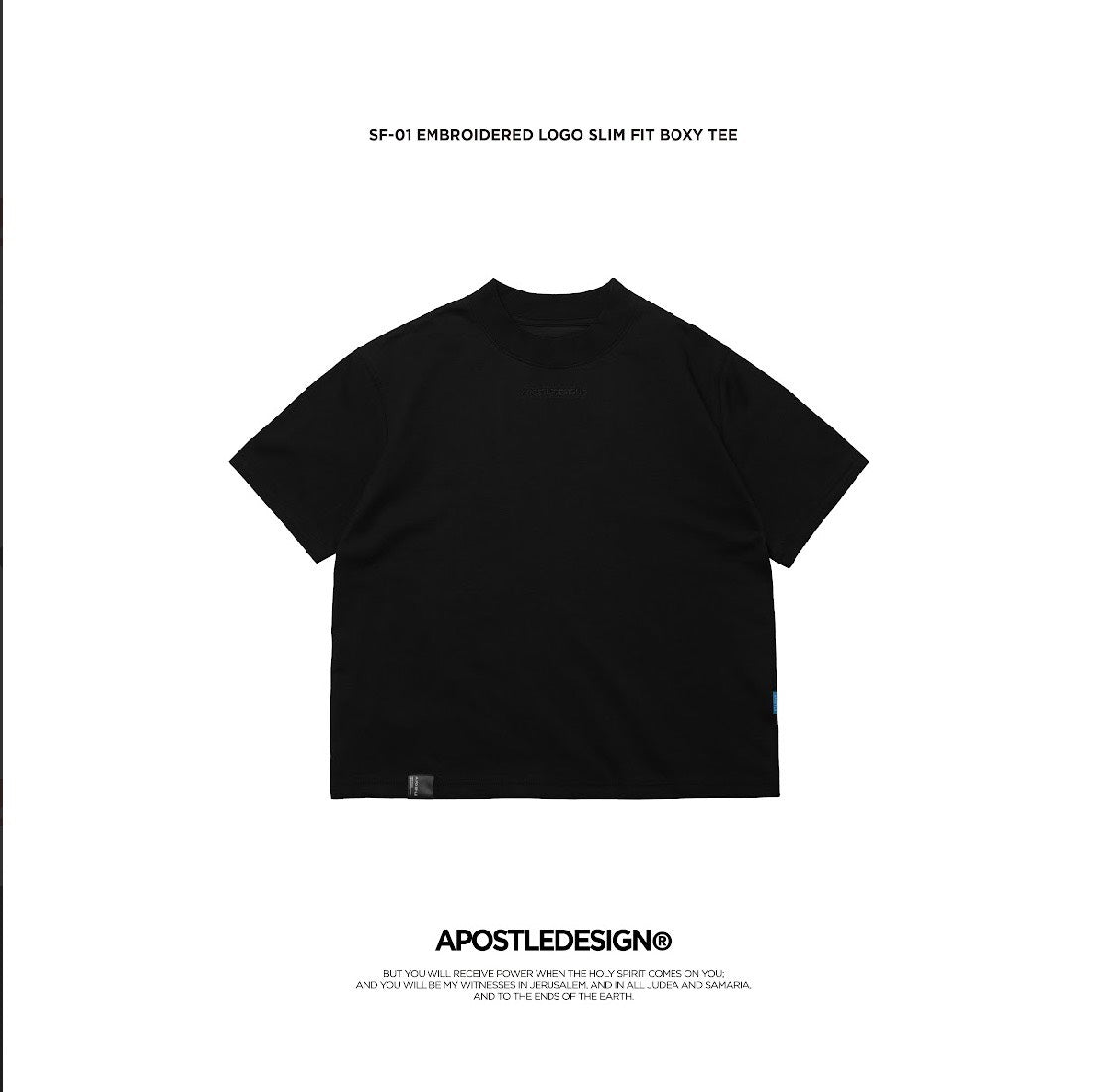 APOSTLE - 26SS SF-01 Embroidered Logo Slim Fit Boxy TEE