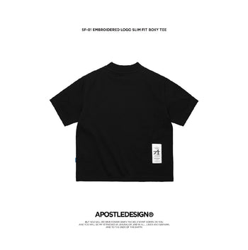 APOSTLE - 26SS SF-01 Embroidered Logo Slim Fit Boxy TEE