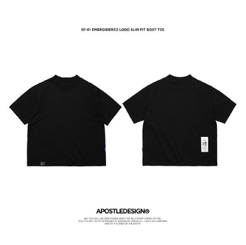 APOSTLE - 26SS SF-01 Embroidered Logo Slim Fit Boxy TEE